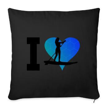 Standup Paddleboard Standup Paddling Standup Paddle - Housse de coussin décorative 45 x 45 cm - noir - Devant