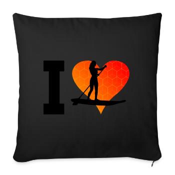 Stand up Paddleboard Sup Hommes Standup Paddle - Housse de coussin décorative 45 x 45 cm - noir - Devant