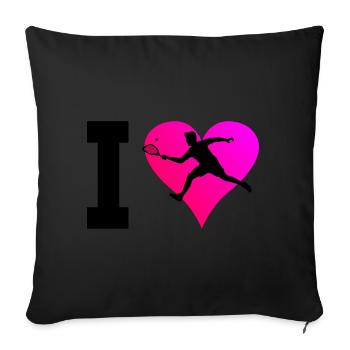 Pickleball Games Women's Racquetball Games - Sofa pillowcase 17,3'' x 17,3'' (45 x 45 cm) - black - Front