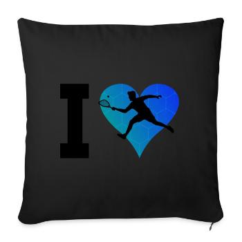Pickleball Pickleball Play Racquetball Féminin - Housse de coussin décorative 45 x 45 cm - noir - Devant