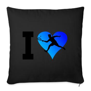 Pickleball Games Pickleball Men's Racquetball - Sofa pillowcase 17,3'' x 17,3'' (45 x 45 cm) - black - Front