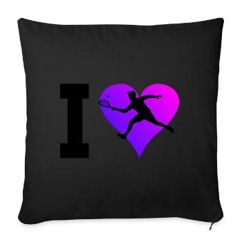 Racquetball Féminin Racquetball Homme - Housse de coussin décorative 45 x 45 cm - noir - Devant