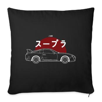 JZA80 Illustration - Housse de coussin décorative 45 x 45 cm - noir - Devant