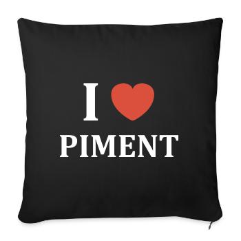 i love piment - Housse de coussin décorative 45 x 45 cm - noir - Devant