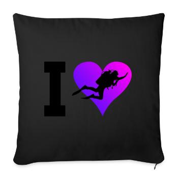 Scuba Taucher Scuba Diver Scuba Tauchen - Sofakissenbezug 45 x 45 cm - Schwarz - Vorne