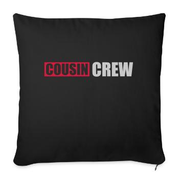 Logo Cousin Crew Team - Sofa pillowcase 17,3'' x 17,3'' (45 x 45 cm) - black - Front
