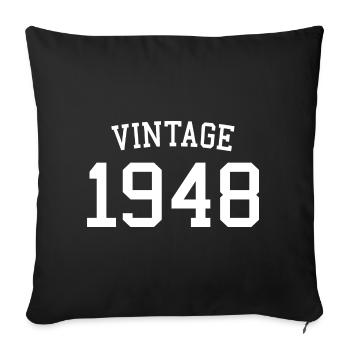 Jahrgang 1948 - 74 Jahre alt, Geschenk zum 74. Geburtstag - Sofakissenbezug 45 x 45 cm - Schwarz - Vorne