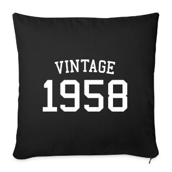 Millésime 1958 - 64 ans, 64ème cadeau d’anniversaire - Housse de coussin décorative 45 x 45 cm - noir - Devant