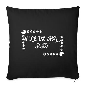 I love my rat - Sofakissenbezug 45 x 45 cm - Schwarz - Vorne