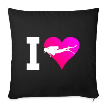 Plongée Hommes Plongée Libre Plongée Plongée Plongée Sous-Marine Plongeur - Housse de coussin décorative 45 x 45 cm - noir - Devant