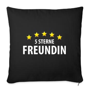 5 Sterne Freundin - Sofakissenbezug 45 x 45 cm - Schwarz - Vorne