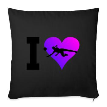 Joueuse de volley-ball joueuse de volley-ball féminin - Housse de coussin décorative 45 x 45 cm - noir - Devant