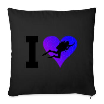 Scuba Diving Scuba Divers Scuba Diver - Sofa pillowcase 17,3'' x 17,3'' (45 x 45 cm) - black - Front