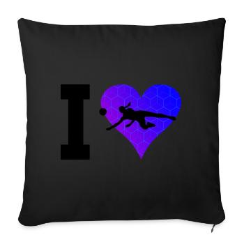 Volley-ball Joueuse de volley-ball masculin féminin - Housse de coussin décorative 45 x 45 cm - noir - Devant
