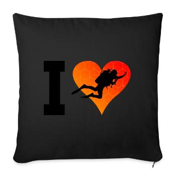 Plongée Hommes Plongée sous-marine Plongée libre Plongée sous-marine - Housse de coussin décorative 45 x 45 cm - noir - Devant