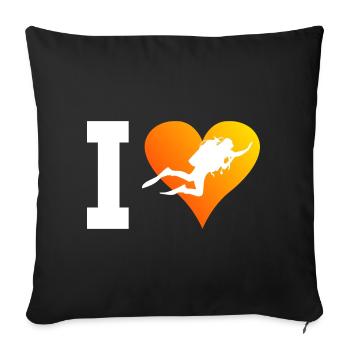Diving Men Diving Scuba Diving Scuba Divers - Sofa pillowcase 17,3'' x 17,3'' (45 x 45 cm) - black - Front