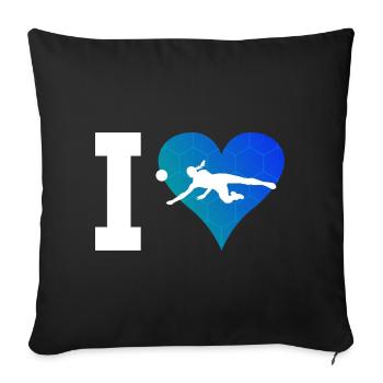 Volleyball players Women's volleyball - Sofa pillowcase 17,3'' x 17,3'' (45 x 45 cm) - black - Front