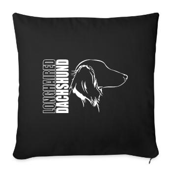 TECKEL À POIL LONG Profil Chiens Chien Wilsigns - Housse de coussin décorative 45 x 45 cm - noir - Devant