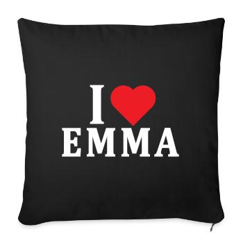 t-shirt I love Emma t-shirt gift idea - Sofa pillowcase 17,3'' x 17,3'' (45 x 45 cm) - black - Front