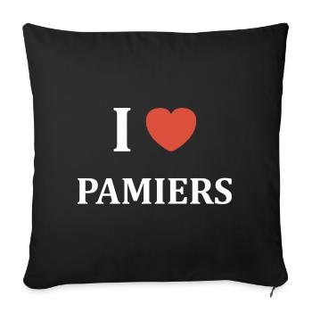 i love Pamiers - Housse de coussin décorative 45 x 45 cm - noir - Devant