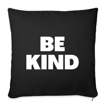 Sei freundlich - Christliche Zitate - Sofakissenbezug 45 x 45 cm - Schwarz - Vorne