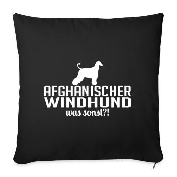 AFGHANISCHER WINDHUND was sonst Wilsigns Hunde - Sofakissenbezug 45 x 45 cm - Schwarz - Vorne