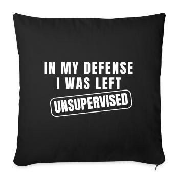 Left Unsupervised Defense Funny - Sofa pillowcase 17,3'' x 17,3'' (45 x 45 cm) - black - Front