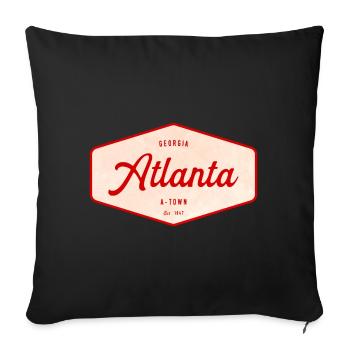 T-shirt Vintage Emblem Atlanta Script - Housse de coussin décorative 45 x 45 cm - noir - Devant