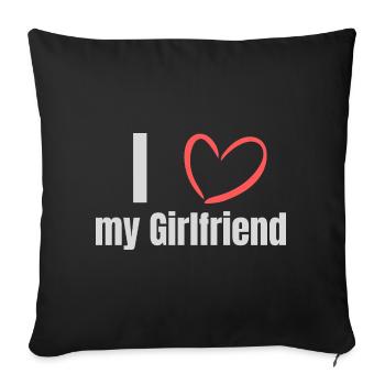 J’aime ma copine - Housse de coussin décorative 45 x 45 cm - noir - Devant
