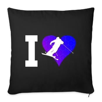 Ski Jumping Freestyle Ski Herren Ski Freestyle - Sofakissenbezug 45 x 45 cm - Schwarz - Vorne