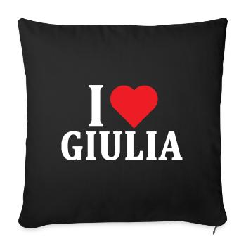 T-Shirt Ich liebe Giulia T-Shirt Geschenkidee - Sofakissenbezug 45 x 45 cm - Schwarz - Vorne