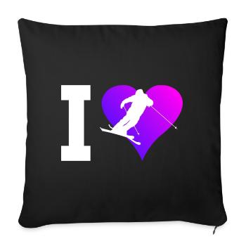 Ski Freestyle Damen Ski Jumping Freestyle Ski - Sofakissenbezug 45 x 45 cm - Schwarz - Vorne