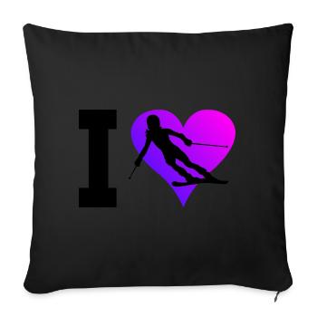 Women's Skier Winter Sports Stunt Ski Men - Sofa pillowcase 17,3'' x 17,3'' (45 x 45 cm) - black - Front