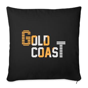 Coucher de soleil sur la côte - Housse de coussin décorative 45 x 45 cm - noir - Devant