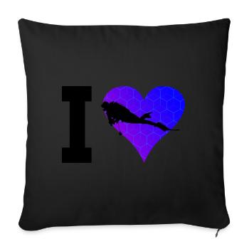 Scuba Diver Diver Diving Free Dive Damen - Sofakissenbezug 45 x 45 cm - Schwarz - Vorne