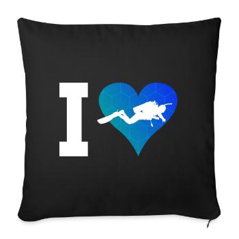 Free Dive Scuba Diver Taucher Diver Tauchen - Sofakissenbezug 45 x 45 cm - Schwarz - Vorne