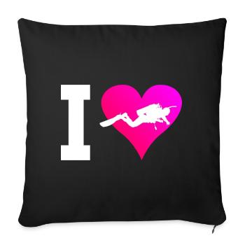 Scuba Diver Scuba Diving Diver Diver - Sofa pillowcase 17,3'' x 17,3'' (45 x 45 cm) - black - Front
