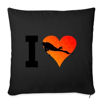 Plongée sous-marine Plongeur Plongeur sous-marin Plongeur - Housse de coussin décorative 45 x 45 cm - noir - Devant