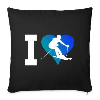 Skiing Freestyle Skiers Skiers Skiing - Sofa pillowcase 17,3'' x 17,3'' (45 x 45 cm) - black - Front