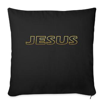 Jesus lettering - Sofa pillowcase 17,3'' x 17,3'' (45 x 45 cm) - black - Front