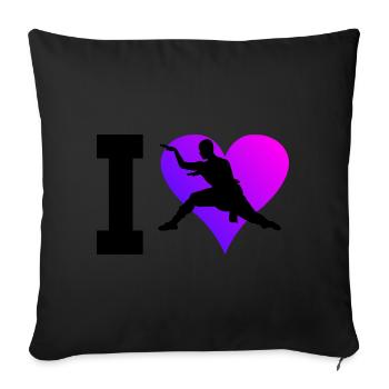 Wushu Kungfu Women's Martial Arts Kung Fu - Sofa pillowcase 17,3'' x 17,3'' (45 x 45 cm) - black - Front