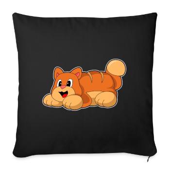 Cat Baker Bread Baking - Sofa pillowcase 17,3'' x 17,3'' (45 x 45 cm) - black - Front