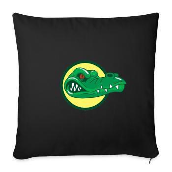 Crocodile head - Sofa pillowcase 17,3'' x 17,3'' (45 x 45 cm) - black - Front
