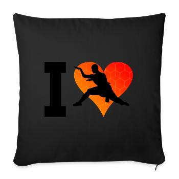 Kung Fu Wushu Kungfu Arts Martiaux Hommes Femmes - Housse de coussin décorative 45 x 45 cm - noir - Devant