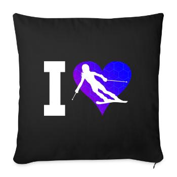 Stunt Ski Freestyle Skier Ski Skiing - Sofa pillowcase 17,3'' x 17,3'' (45 x 45 cm) - black - Front