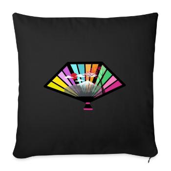 Japon Chine Asie Sujets Art asiatique - Housse de coussin décorative 45 x 45 cm - noir - Devant
