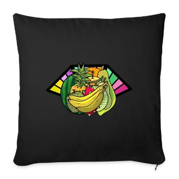Vegetarian Fruit Fruits Vitamins Refreshment Cook - Sofa pillowcase 17,3'' x 17,3'' (45 x 45 cm) - black - Front