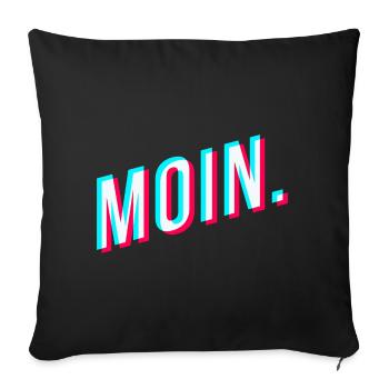 Moin. Glitcheffekt - Sofakissenbezug 45 x 45 cm - Schwarz - Vorne