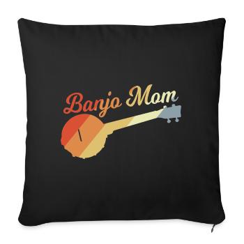 Banjo Mama - Housse de coussin décorative 45 x 45 cm - noir - Devant