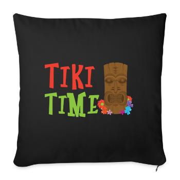 Tiki Time Tropical Drink Luau Party Tiki Bar - Sofa pillowcase 17,3'' x 17,3'' (45 x 45 cm) - black - Front